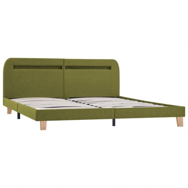 Estructura de cama con LED tela verde 160x200 cm M 3