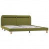 Estructura de cama con LED tela verde 160x200 cm 3