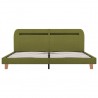 Estructura de cama con LED tela verde 160x200 cm 4