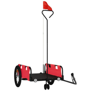 Remolque para bicicletas hierro y tela Oxford rojo H