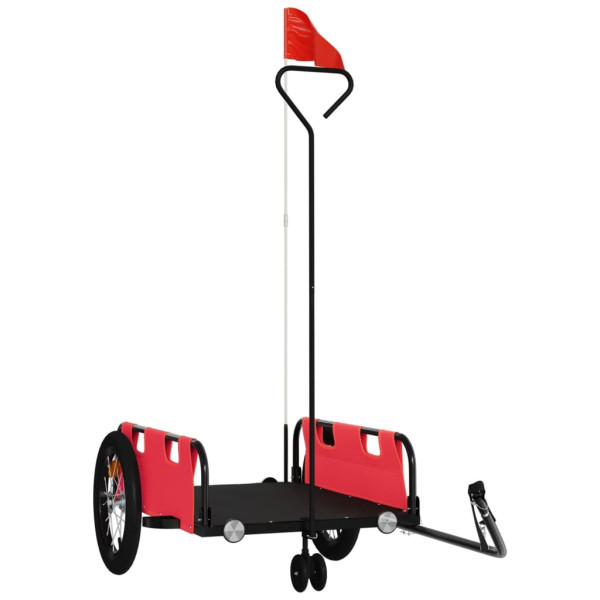 Remolque para bicicletas hierro y tela Oxford rojo M 2