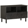 Mueble de TV madera maciza de mango negro 70x33x46 cm 1