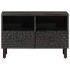 Mueble de TV madera maciza de mango negro 70x33x46 cm 3