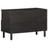 Mueble de TV madera maciza de mango negro 70x33x46 cm 5