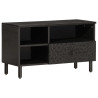 Mueble de TV madera maciza de mango negro 80x33x46 cm 1
