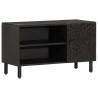 Mueble de TV madera maciza de mango negro 80x31x46 cm 1