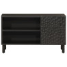 Mueble de TV madera maciza de mango negro 80x31x46 cm 3