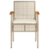 Sillas de jardín con cojín 2 uds ratán PE beige y madera acacia 4