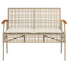 4 pcs conjunto lounge de jardim c/ almofadões vime PE bege 5