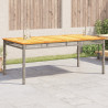 Mesa de jardim 180x90x75cm vime PE e madeira de acácia cinzento 1