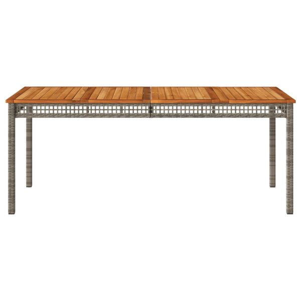 Mesa de jardim 180x90x75cm vime PE e madeira de acácia cinzento M 4