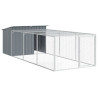 Casota p/ cães c/ parque 153x396x110 cm aço galvaniz. antracite 2