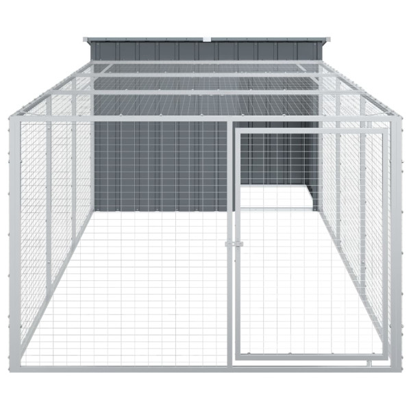 Casota p/ cães c/ parque 153x396x110 cm aço galvaniz. antracite M 5