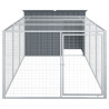 Caseta perros con corral acero galvanizado gris 153x396x110 cm 5