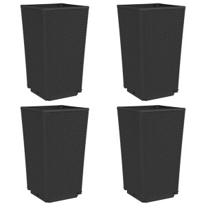 Vasos/floreiras 4 pcs 32.5x32.5x57 cm PP preto H
