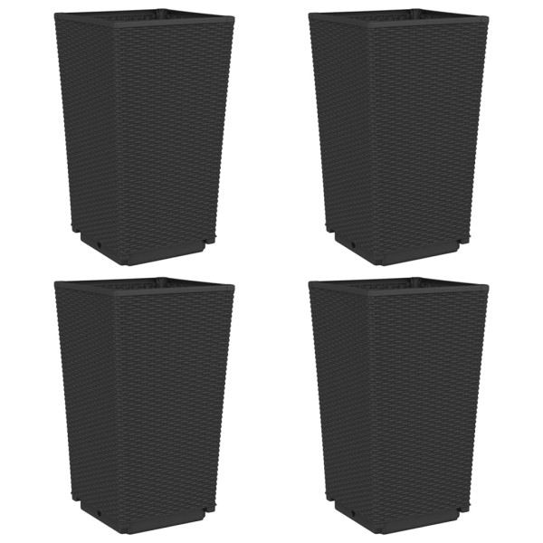 Vasos/floreiras 4 pcs 32.5x32.5x57 cm PP preto M 2