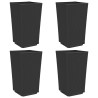 Vasos/floreiras 4 pcs 32.5x32.5x57 cm PP preto 2