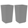 Vasos/floreiras 2 pcs 32.5x32.5x57 cm PP cinzento-claro 2
