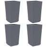 Vasos/floreiras 4 pcs 32.5x32.5x57 cm PP cinzento azul 2