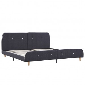 Estructura de cama de tela gris oscuro 160x200 cm H
