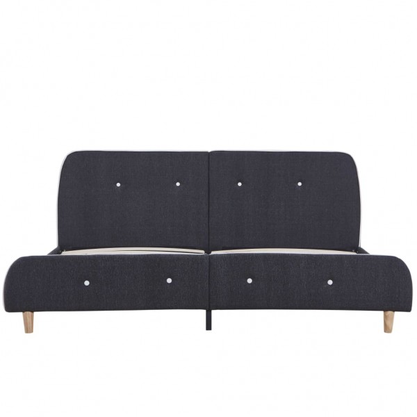 Estrutura de cama 160x200 cm tecido cinzento-escuro M 3