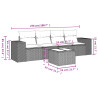 Set de muebles de jardín 5 pzas y cojines ratán sintético negro 3