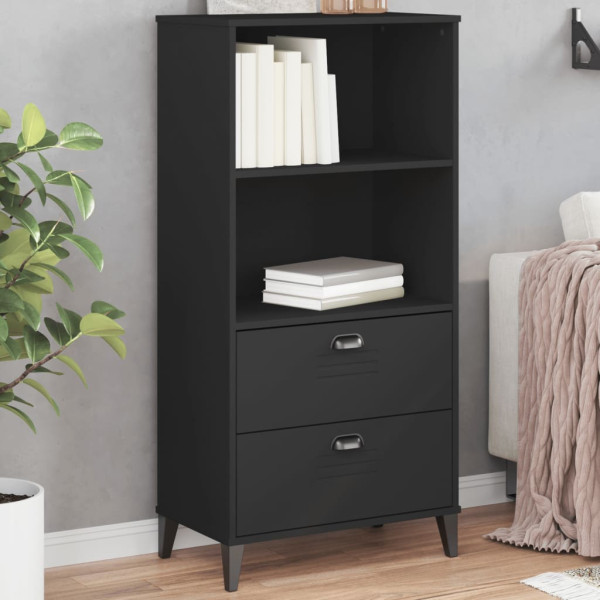 Librería VIKEN madera maciza de pino negro 60x35x123 cm D
