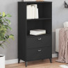 Librería VIKEN madera maciza de pino negro 60x35x123 cm 1
