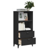 Librería VIKEN madera maciza de pino negro 60x35x123 cm 4