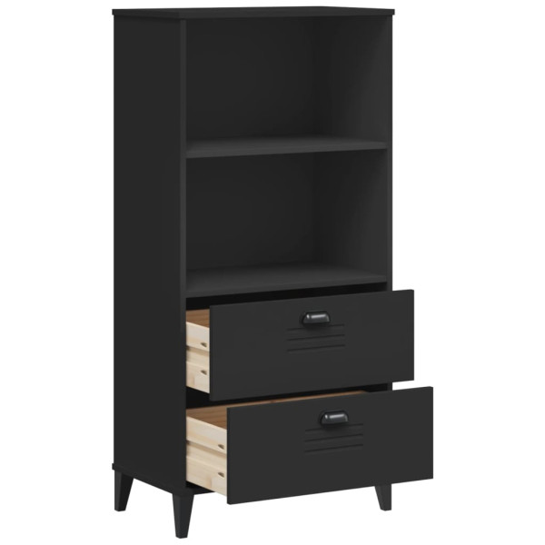 Librería VIKEN madera maciza de pino negro 60x35x123 cm M 5