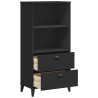 Librería VIKEN madera maciza de pino negro 60x35x123 cm 5