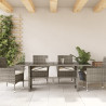 Mesa de jardín superficie de vidrio ratán PE gris 190x80x74 cm 3