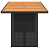Mesa de jardín superficie de madera ratán PE negro 190x80x74 cm 4