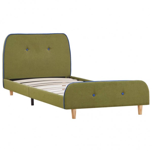 Estructura de cama de tela verde 90x200 cm M 2
