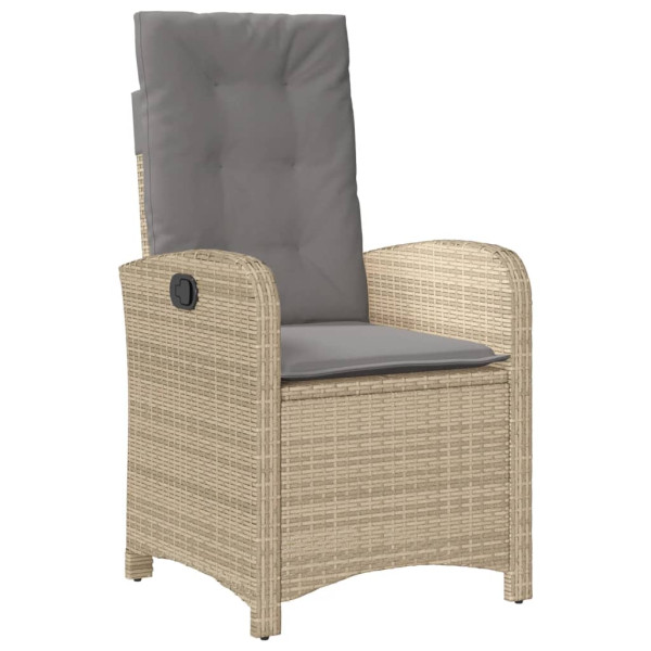 Set comedor de jardín 9 pzas con cojines ratán sintético beige M 3