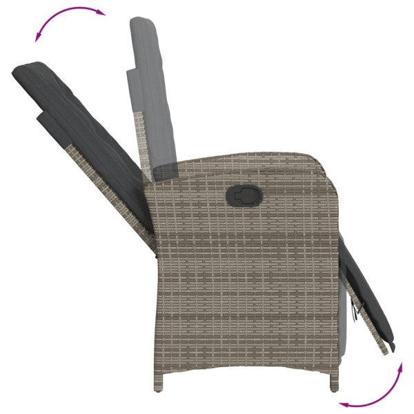 Set comedor jardín 9 pzas y cojines ratán sintético gris M 5