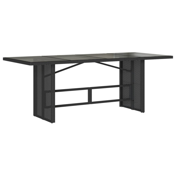 9 pcs conjunto de jantar p/ jardim c/ almofadões vime PE preto M 4