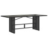 9 pcs conjunto de jantar p/ jardim c/ almofadões vime PE preto 4