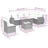 Set de comedor de jardín 7 pzas y cojines ratán sintético negro 3