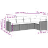 Set comedor de jardín 5 piezas y cojines ratán sintético marrón 3