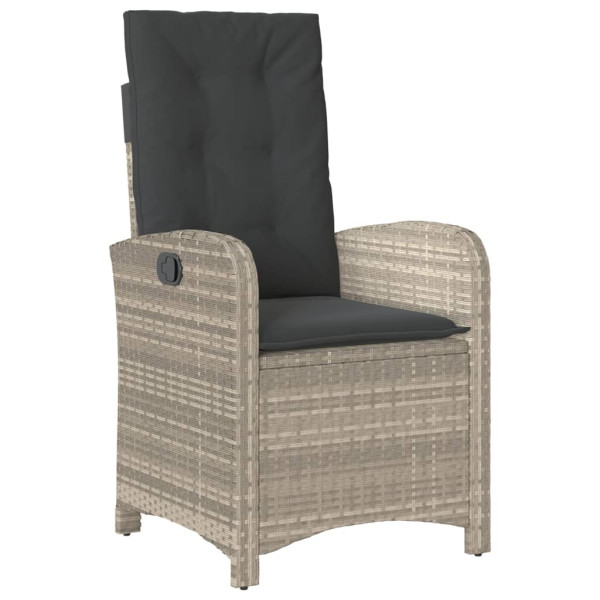 Set comedor de jardín 9 pzas cojines ratán sintético gris claro M 3