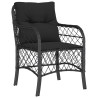 Set de comedor de jardín 7 pzas y cojines ratán sintético negro 3