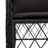 Set de comedor de jardín 7 pzas y cojines ratán sintético negro 5