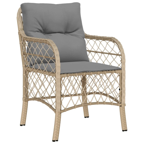 Set comedor de jardín 7 pzas con cojines ratán sintético beige M 3