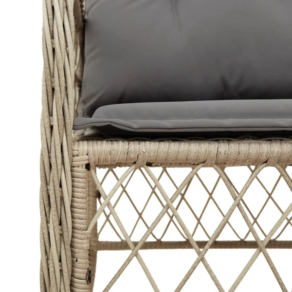 Set comedor de jardín 7 pzas con cojines ratán sintético beige M 5
