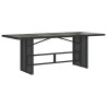 9 pcs conjunto de jantar p/ jardim c/ almofadões vime PE preto 4