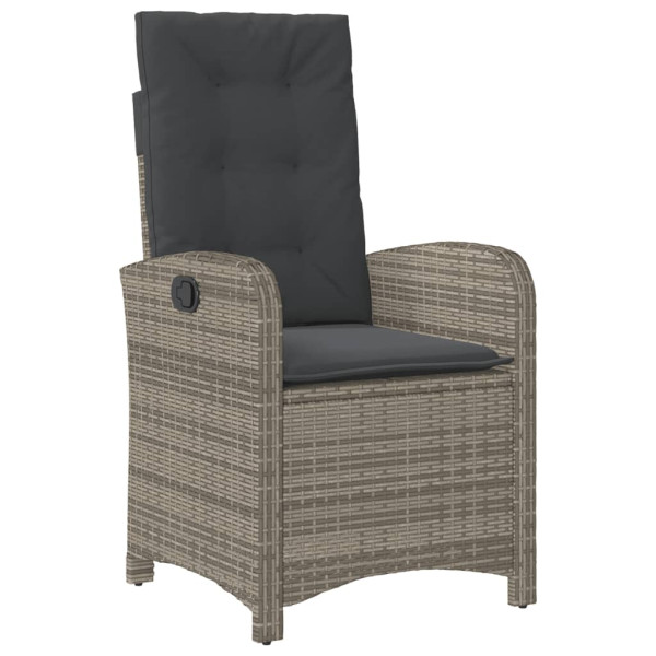 Set comedor jardín 9 pzas y cojines ratán sintético gris M 3
