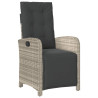 Set comedor jardín 7 pzas y cojines ratán sintético gris claro 3