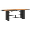 Set de comedor de jardín 7 pzas y cojines ratán sintético negro 4