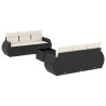 7 pcs conjunto de sofás p/ jardim c/ almofadões vime PE preto 2
